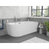 Mexen Silo 170 x 80 cm Freestanding Corner Right, Ribbed Bath, White, Gun Gray Brushed Overflow - 52891708000P-66