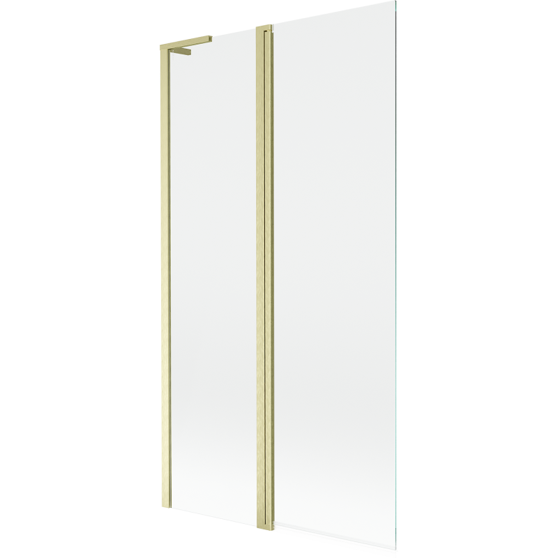 Mexen Mist L badscherm 2-delig 100 x 150 cm, transparant, goud geborsteld - 8A9L-100-011-55-00