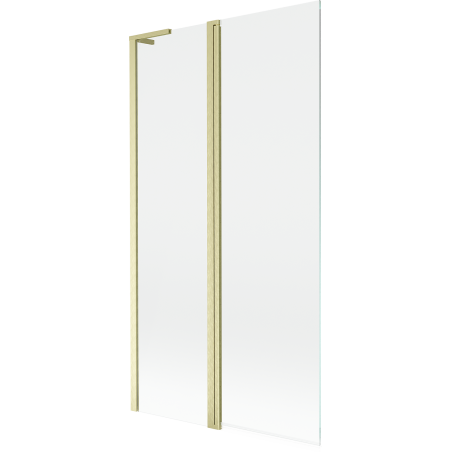 Mexen Mist L badscherm 2-delig 100 x 150 cm, transparant, goud geborsteld - 8A9L-100-011-55-00