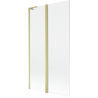 Mexen Mist L badscherm 2-delig 100 x 150 cm, transparant, goud geborsteld - 8A9L-100-011-55-00