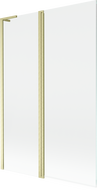 Mexen Mist L kaksisiipinen suihkuseinä 120 x 150 cm, läpinäkyvä, harjattu kulta - 8A9L-120-011-55-00