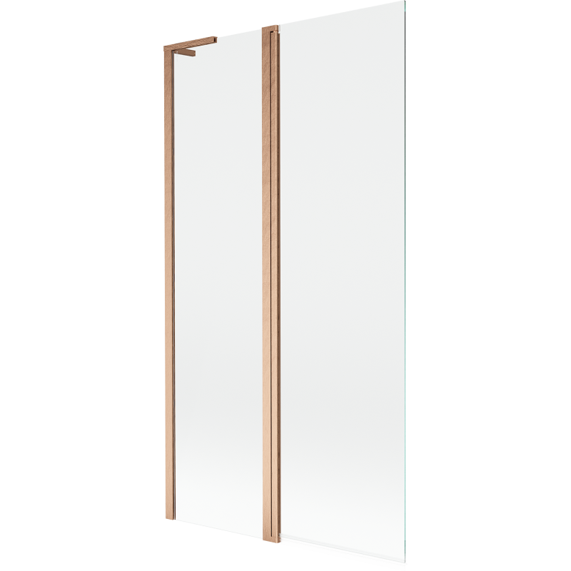 Mexen Mist L Duschabtrennung 2-teilig 100 x 150 cm, transparent, gebürstetes Kupfer - 8A9L-100-011-65-00