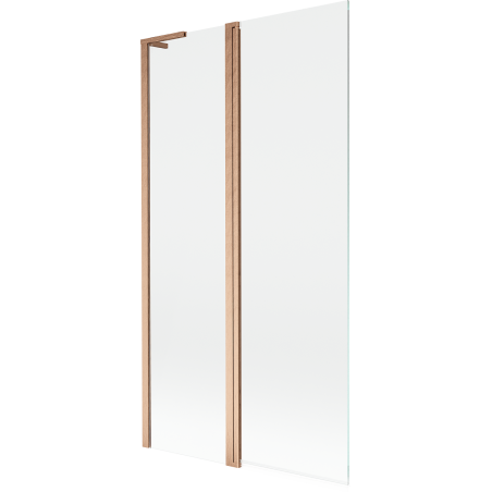Mexen Mist L painel de banho de 2 folhas 100 x 150 cm, transparente, cobre escovado - 8A9L-100-011-65-00