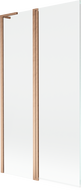 Mexen Mist L 2-wing bath screen 100 x 150 cm, transparent, brushed copper - 8A9L-100-011-65-00