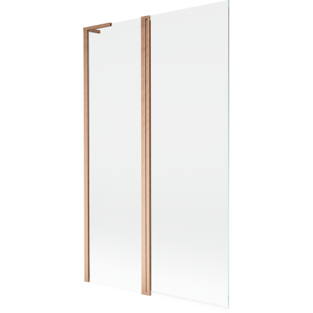 Mexen Mist L 2-krilni paravan za kadu 110 x 150 cm, prozirno, brušeni bakar - 8A9L-110-011-65-00