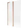 Mexen Mist L 2-krilni paravan za kadu 110 x 150 cm, prozirno, brušeni bakar - 8A9L-110-011-65-00