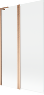 Mexen Mist L bath screen 2-wing 110 x 150 cm, transparent, brushed copper - 8A9L-110-011-65-00
