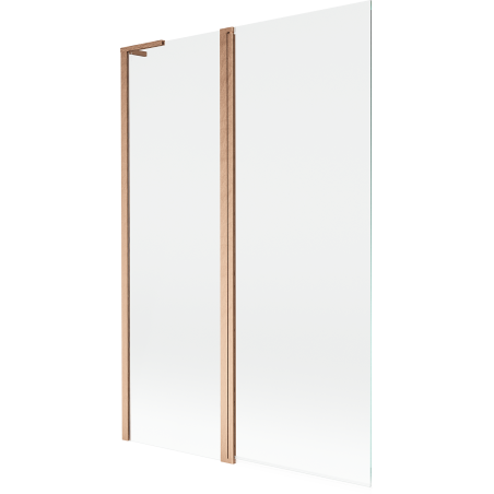 Mexen Mist L Badewannenfaltwand 2-flügelig 120 x 150 cm, transparent, gebürstetes Kupfer - 8A9L-120-011-65-00