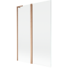 Mexen Mist L Badewannenfaltwand 2-teilig 120 x 150 cm, transparent, gebürstetes Kupfer - 8A9L-120-011-65-00