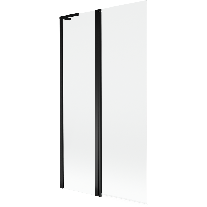 Mexen Mist L badwandscherm 2-delig 100 x 150 cm, transparant, zwart - 8A9L-100-011-70-00