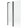 Mexen Mist L 2-wing Bath Screen 110 x 150 cm, Transparent, Black - 8A9L-110-011-70-00