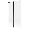Mexen Mist L Badewannenabtrennung 2-flügelig 110 x 150 cm, transparent, schwarz - 8A9L-110-011-70-00