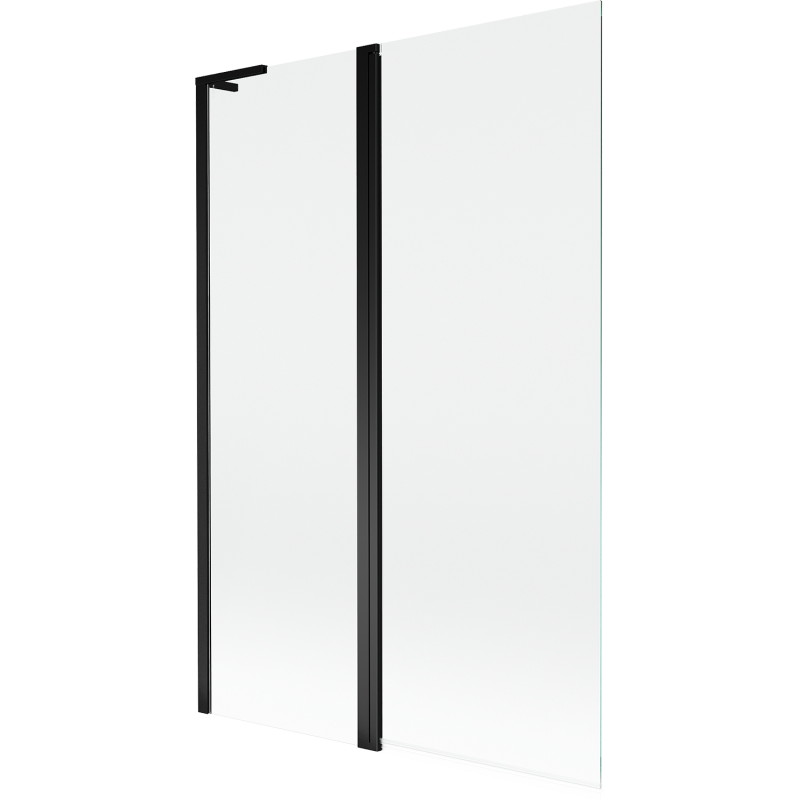 Mexen Mist L 2-osaline vanni sein 120 x 150 cm, läbipaistev, must - 8A9L-120-011-70-00