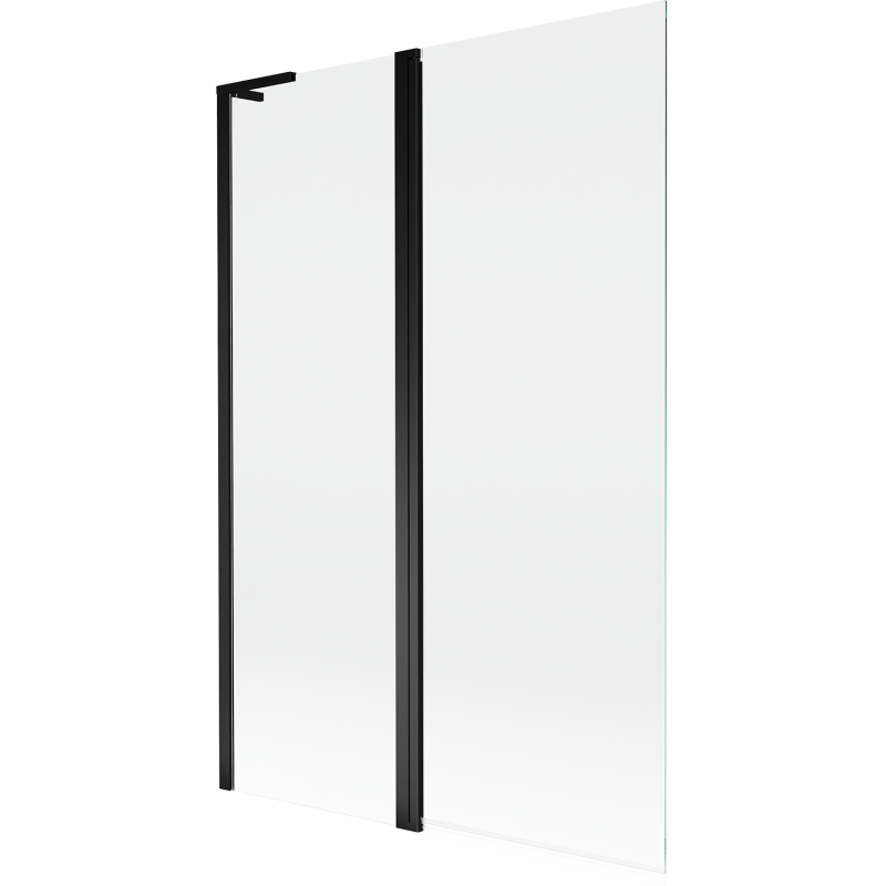 Mexen Mist L mampara de baño de 2 hojas 110 x 150 cm, transparente, negro - 8A9L-120-011-70-00