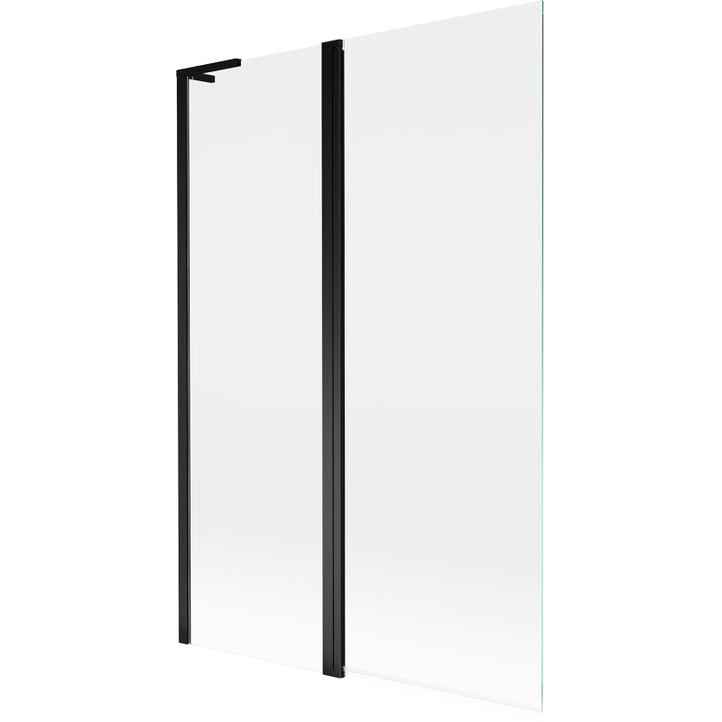 Mexen Mist L παραβάν μπανιέρας 2 φύλλων 120 x 150 cm, διάφανο, μαύρο - 8A9L-120-011-70-00