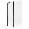 Mexen Mist L Badewannenfaltwand 2-teilig 110 x 150 cm, transparent, schwarz - 8A9L-120-011-70-00