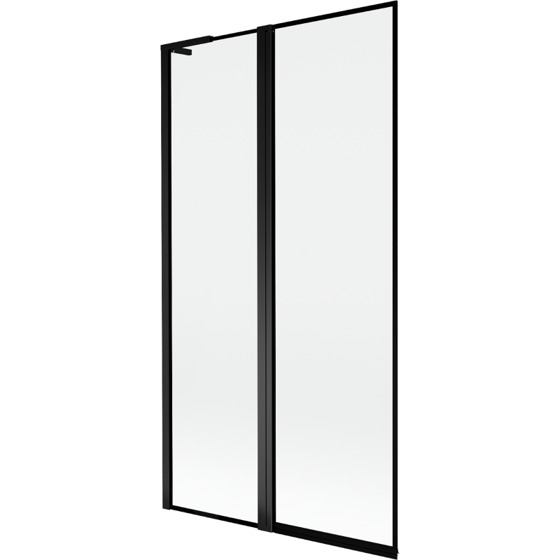 Mexen Mist L Badewannenfaltwand 2-teilig links 100 x 150 cm, schwarzer Rahmen, schwarz - 8A9L-100-011-70-70-L