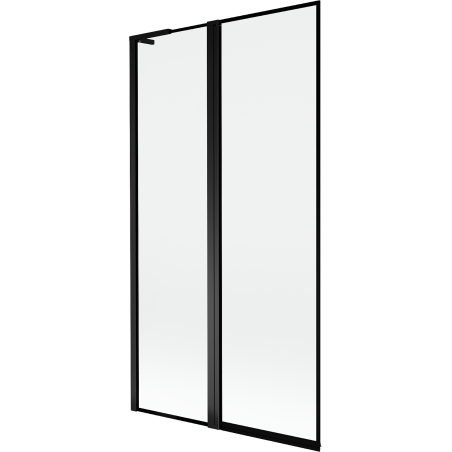Mexen Mist L Badewannenfaltwand 2-teilig links 100 x 150 cm, schwarzer Rahmen, schwarz - 8A9L-100-011-70-70-L