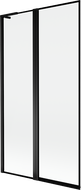Mexen Mist L Badewannenfaltwand 2-teilig links 100 x 150 cm, schwarzer Rahmen, schwarz - 8A9L-100-011-70-70-L