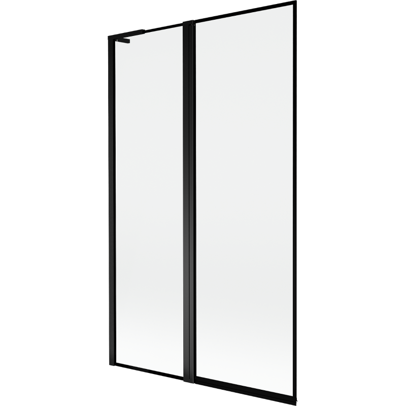 Mexen Mist L badwand 2-vleugelig links 110 x 150 cm, zwart frame, zwart - 8A9L-110-011-70-70-L