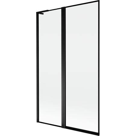 Mexen Mist L Badewannen-Panel 2-flügelig links 110 x 150 cm, schwarzer Rahmen, schwarz - 8A9L-110-011-70-70-L