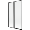 Mexen Mist L Badewannen-Panel 2-flügelig links 110 x 150 cm, schwarzer Rahmen, schwarz - 8A9L-110-011-70-70-L