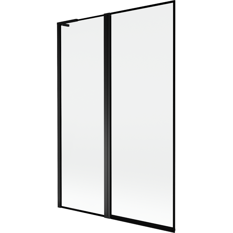 Mexen Mist L Bath Screen 2-Panel Left 120 x 150 cm, Black Frame, Black - 8A9L-120-011-70-70-L