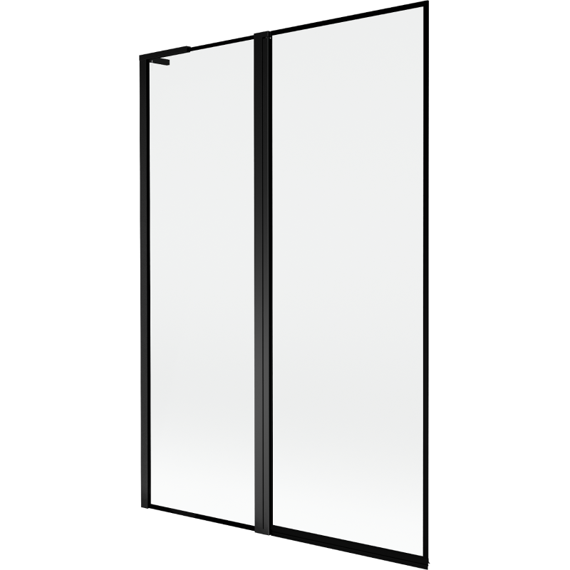 Mexen Mist L paroi de douche baignoire 2 volets gauche 120 x 150 cm, cadre noir, noir - 8A9L-120-011-70-70-L