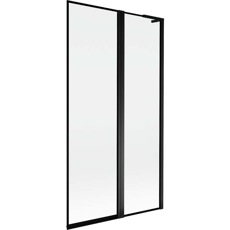 Mexen Mist L δύφυλλη μπανιέρα δεξιά 100 x 150 cm, μαύρο πλαίσιο, μαύρο