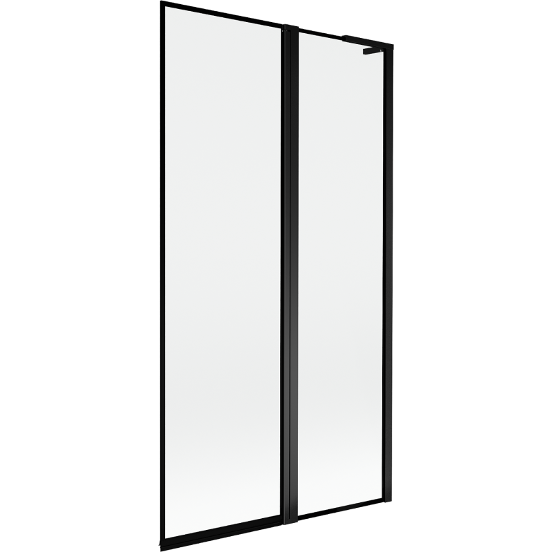 Mexen Mist L mampara de baño de 2 hojas derecho 100 x 150 cm, marco negro, negro - 8A9L-100-011-70-70-P