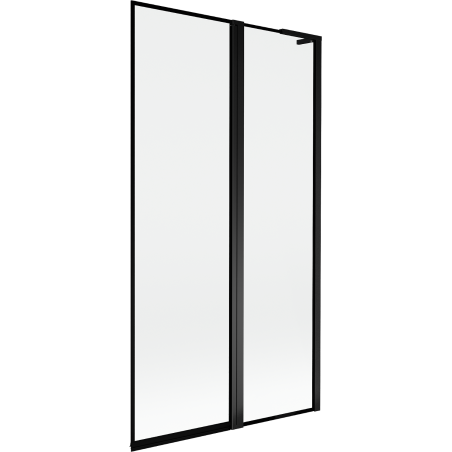 Mexen Mist L paratia per vasca da bagno a 2 ante destra 100 x 150 cm, cornice nera, nero - 8A9L-100-011-70-70-P