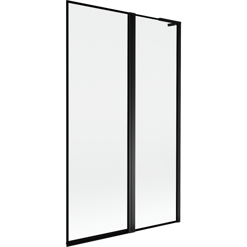 Mexen Mist L παραβάν μπανιέρας 2-πτέρυγο δεξιό 110 x 150 cm, μαύρο πλαίσιο, μαύρο