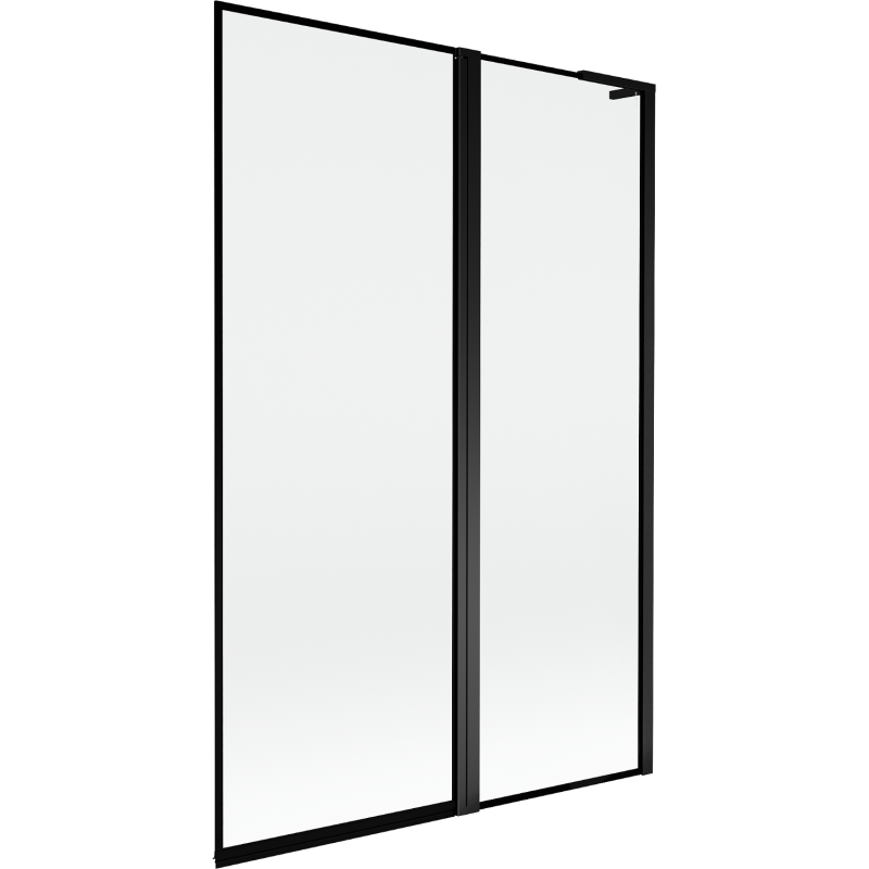 Mexen Mist L badwand 2-delig rechts 120 x 150 cm, zwart frame, zwart - 8A9L-120-011-70-70-P