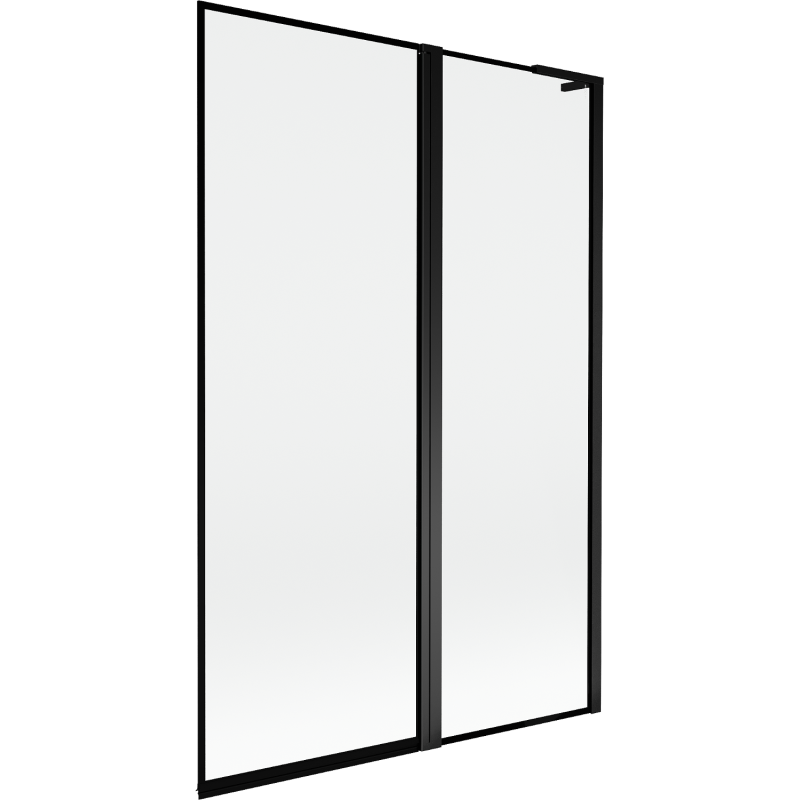 Mexen Mist L paroi de baignoire 2 volets droit 120 x 150 cm, cadre noir, noir - 8A9L-120-011-70-70-P