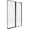 Mexen Mist L mampara de bañera de 2 paneles derecho 120 x 150 cm, marco negro, negro - 8A9L-120-011-70-70-P