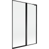 Mexen Mist L paroi de baignoire 2 volets droit 120 x 150 cm, cadre noir, noir - 8A9L-120-011-70-70-P
