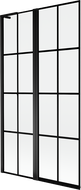 Mexen Mist L Duschwand 2-flügelig links 100 x 150 cm, schwarzes Gitter, schwarz - 8A9L-100-011-70-77-L