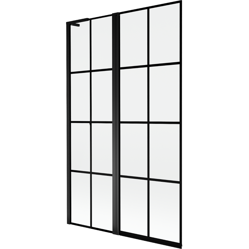 Mexen Mist L kopalna kopalna kopita 2-krilni levi 110 x 150 cm, črna mreža, črna - 8A9L-110-011-70-77-L