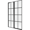 Mexen Mist L Duschabtrennung 2-flügelig links 110 x 150 cm, schwarzes Gitter, schwarz - 8A9L-110-011-70-77-L
