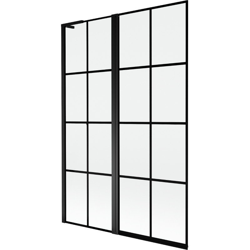 Mexen Mist L Paravan za tuširanje, dvokrilni, lijevi 120 x 150 cm, crna mrežica, crna - 8A9L-120-011-70-77-L