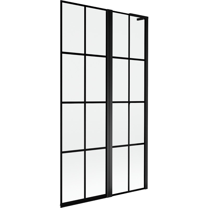 Mexen Mist L vannitoa 2-osaline dušisein, parem 100 x 150 cm, must võre, must - 8A9L-100-011-70-77-P