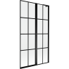 Mexen Mist L Badewannenfaltwand 2-flügelig rechts 100 x 150 cm, schwarzes Gitter, schwarz - 8A9L-100-011-70-77-P