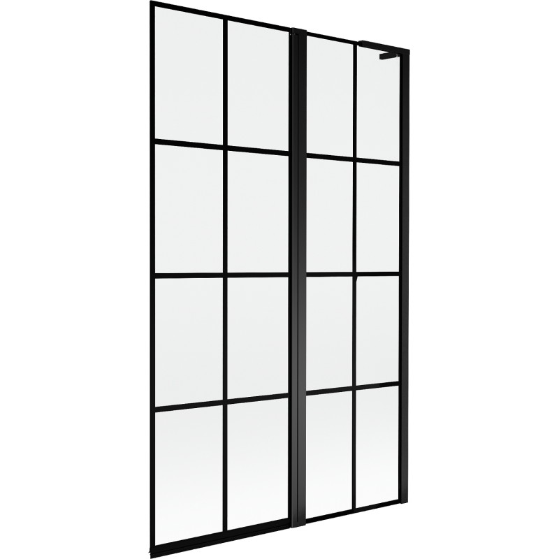 Mexen Mist L vanni vahesein 2-osaline parem 110 x 150 cm, must ruut, must - 8A9L-110-011-70-77-P