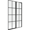 Mexen Mist L Duschwand 2-teilig rechts 110 x 150 cm, schwarzes Gitter, schwarz - 8A9L-110-011-70-77-P