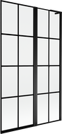 Mexen Mist L Duschwand 2-teilig rechts 110 x 150 cm, schwarzes Gitter, schwarz - 8A9L-110-011-70-77-P