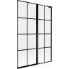 Mexen Mist L badscherm 2-delig rechts 120 x 150 cm, zwart raster, zwart - 8A9L-120-011-70-77-P