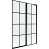 Mexen Mist L paroi de baignoire 2 volets droit 120 x 150 cm, grille noire, noir - 8A9L-120-011-70-77-P