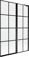 Mexen Mist L parawan nawannowy 2-skrzydłowy prawy 120 x 150 cm, czarna kratka, czarny - 8A9L-120-011-70-77-P