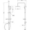 Mexen T54 colonne de douche, noir/chrome - 798545493-71