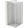 Mexen Mist-B Duschkabine öffnend 90 x 90 cm, transparent, gebürstetes Gold - 8A2T-090-090-55-00